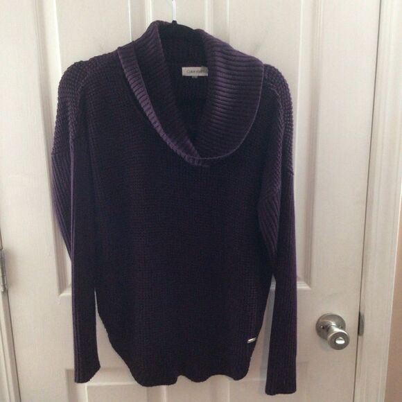 Calvin Klein Sweaters - Women’s Calvin Klein Purple Ribbed Cowl‎ Neck Sweater Size Small